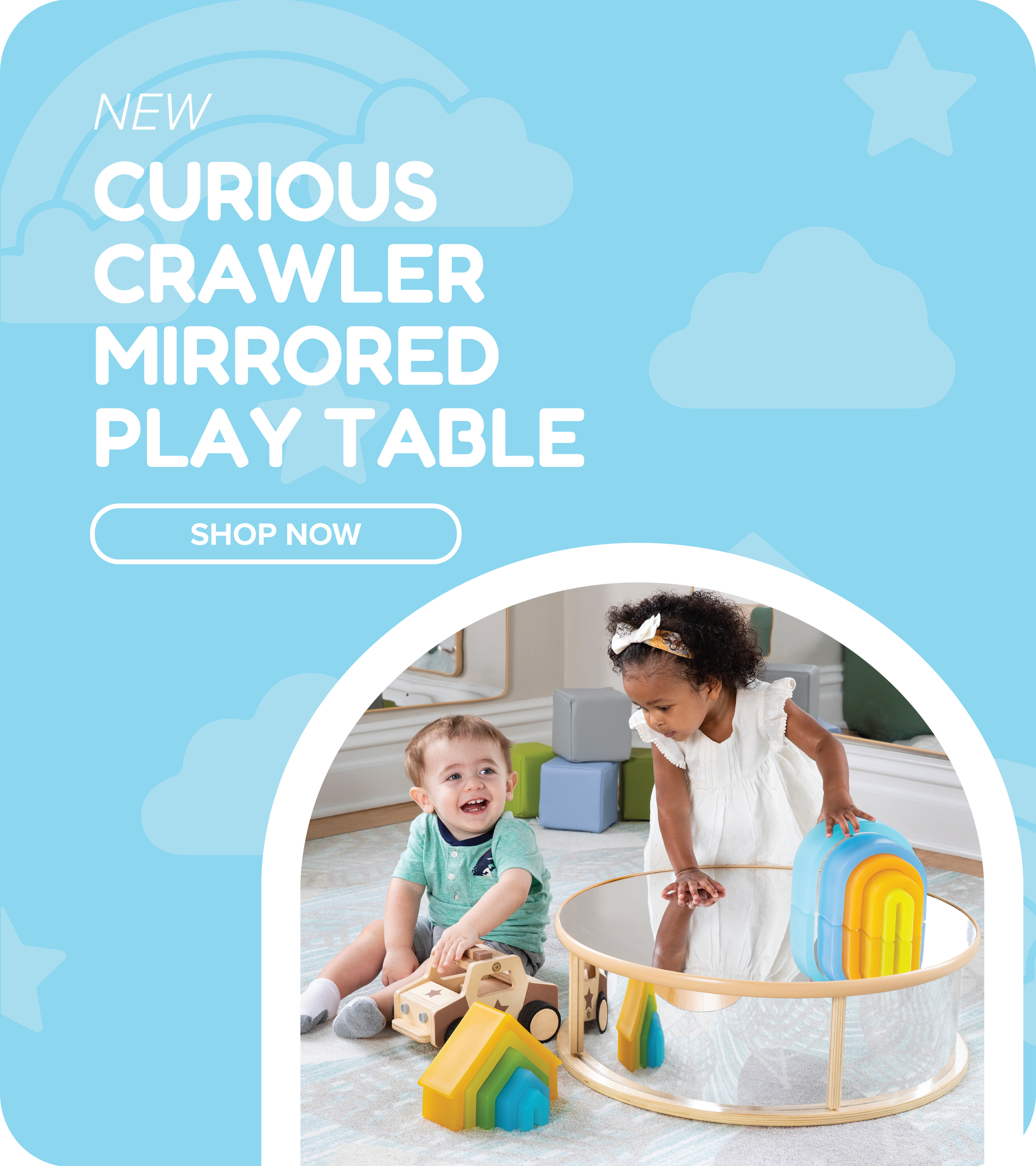 CURIOUS CRAWLER MIRRORED PLAY TABLE