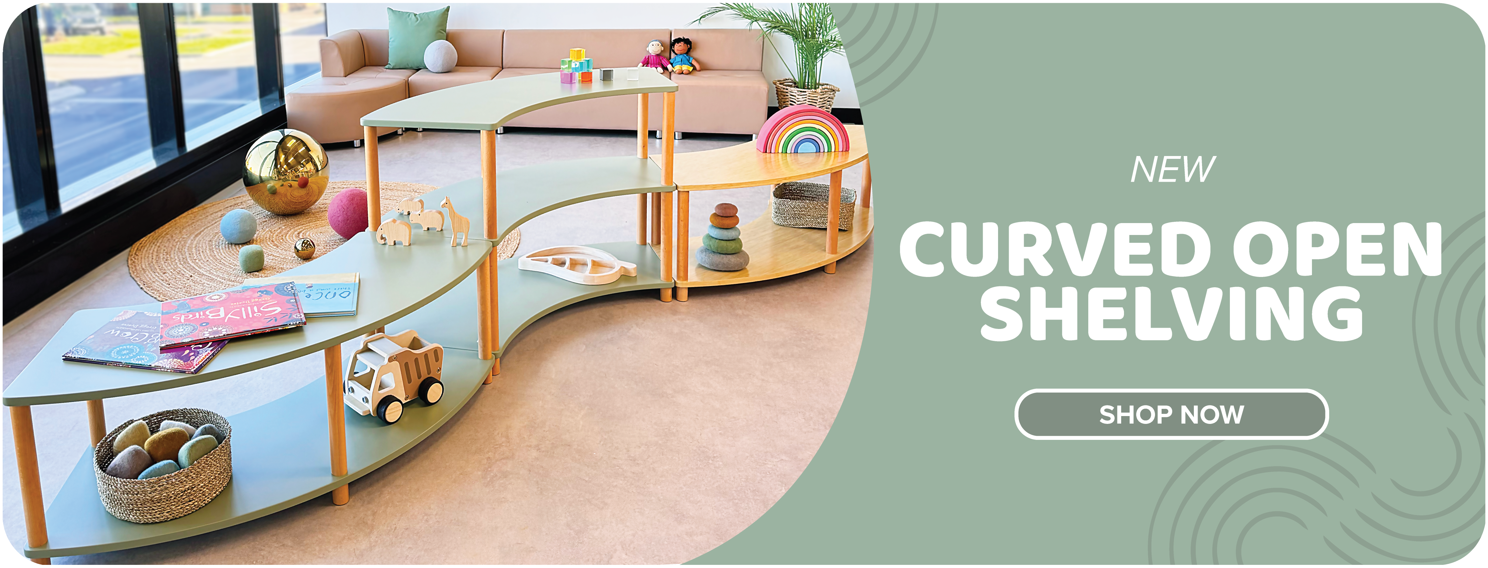 Curved Open Shelving