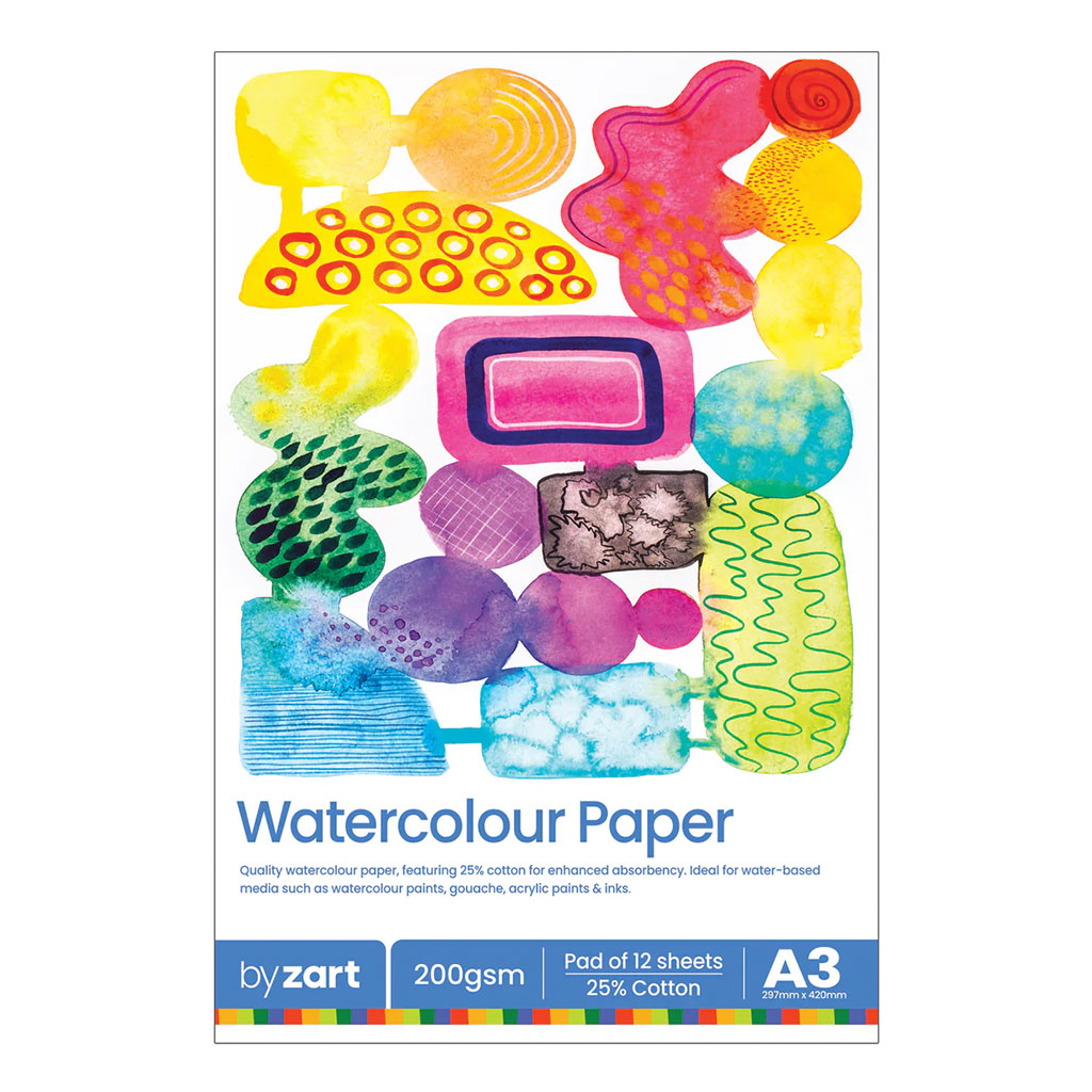 Zart Watercolour Pad A3 200gsm 25% Cotton