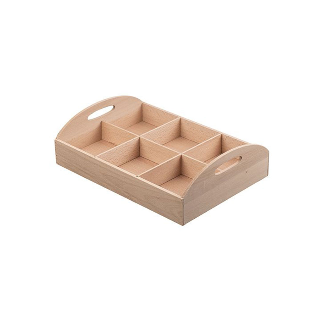 Wooden Tray with Compartments 42.5cm
