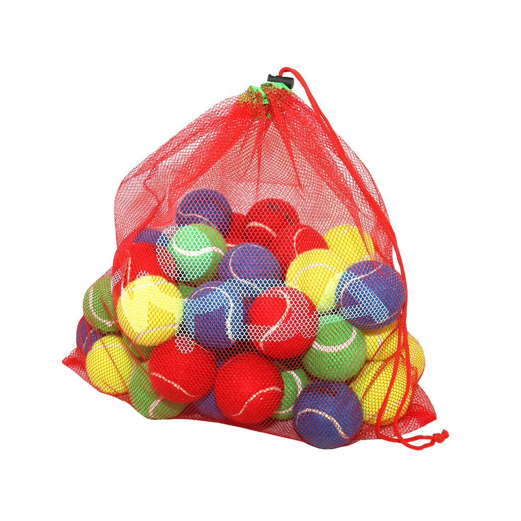 Coloured Tennis Balls Pack of 48 + Bag