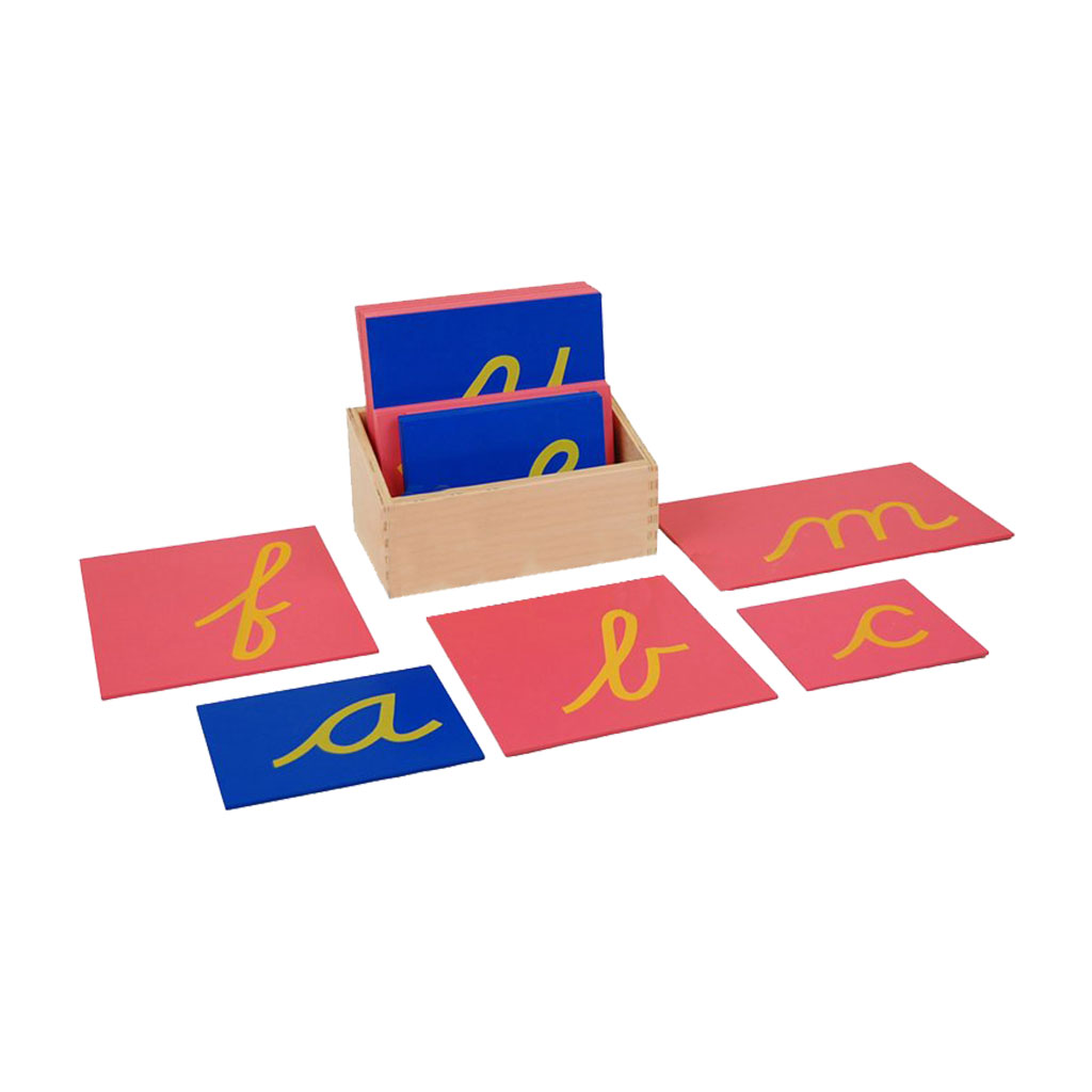 Mont Lower Cursive Sandpaper Letters with Box
