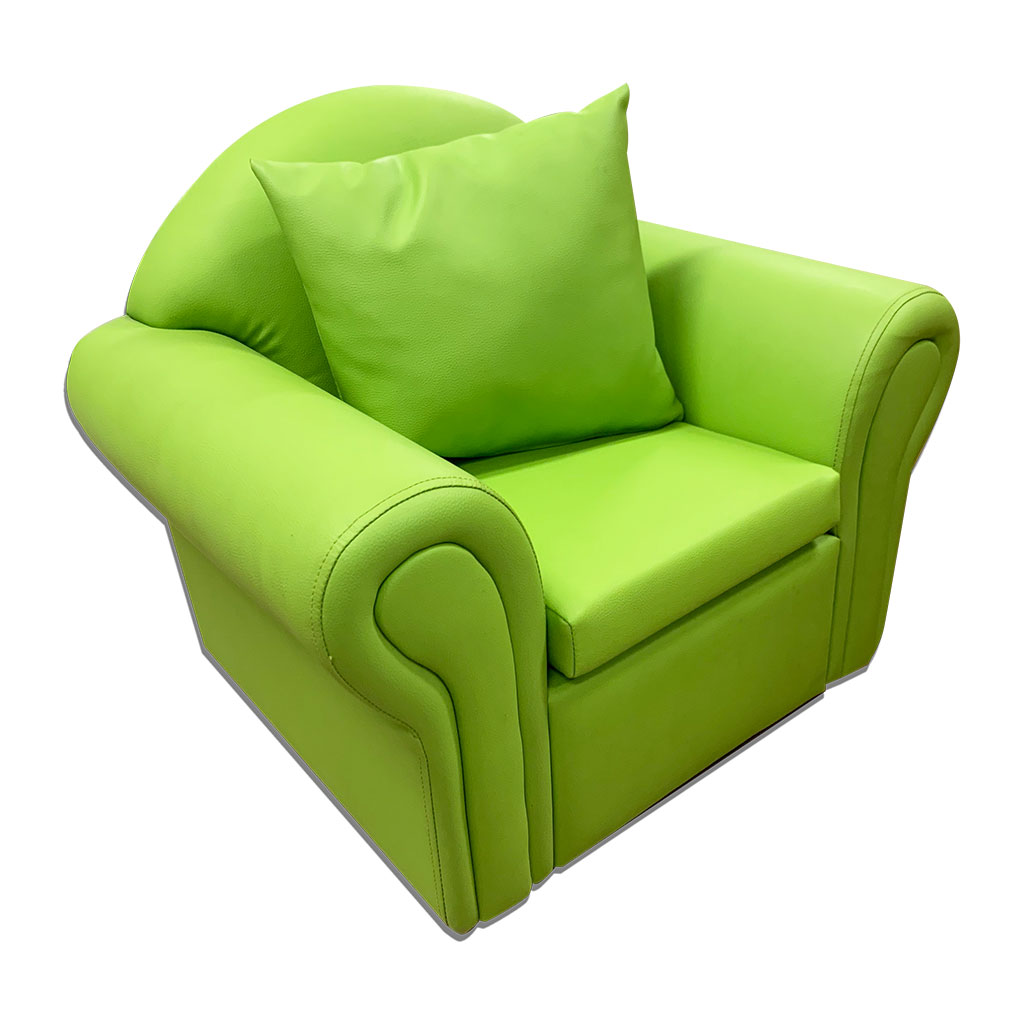 Armchair Sofa Green Vinyl 59cm